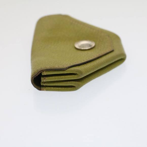 HERMES Revan Cattle Coin Purse Leather Green Auth yb333 - Picture 3 of 16